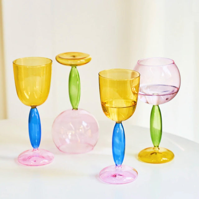 Borosilikat 3-färgers Glas - Vinglas