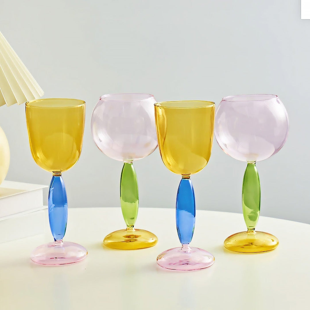 Borosilikat 3-färgers Glas - Vinglas