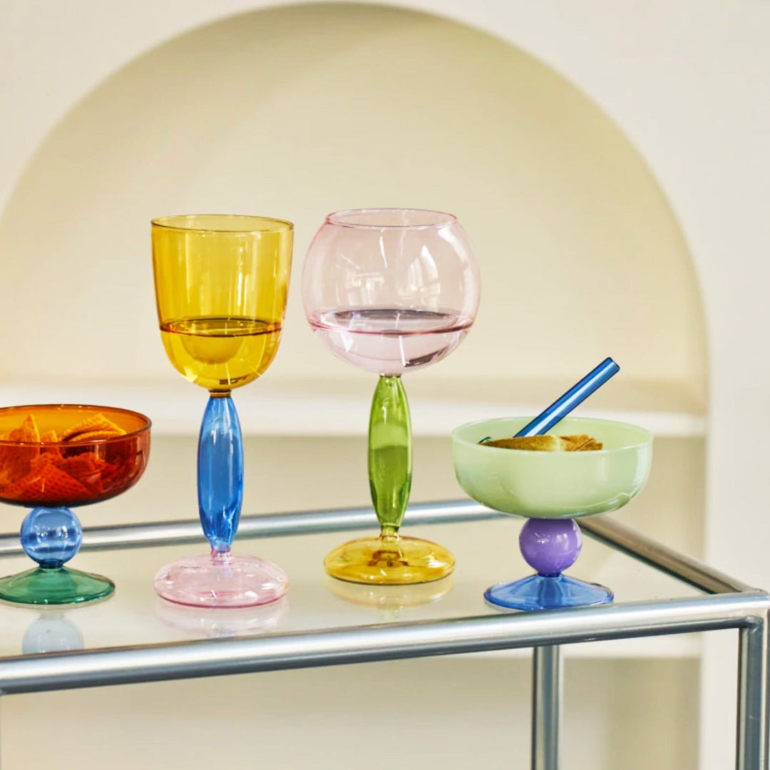 Borosilikat 3-färgers Glas - Vinglas
