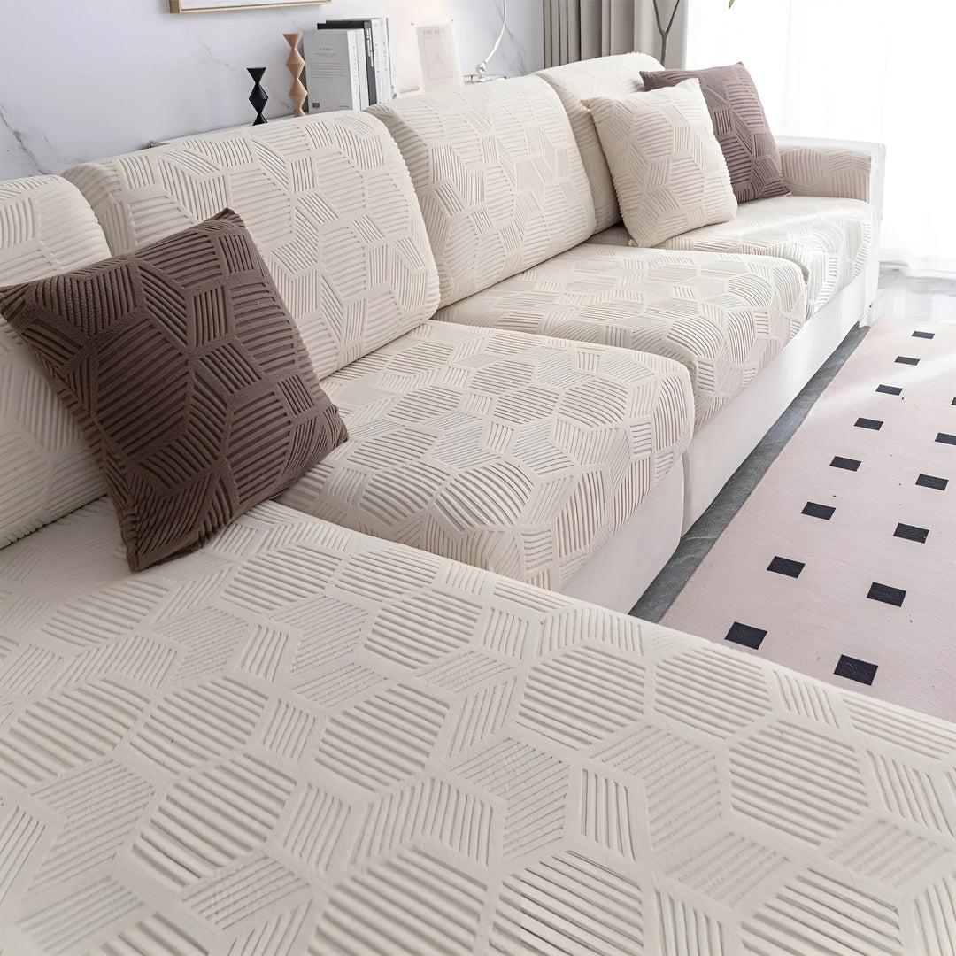 Jacquard Sofföverdrag med Geometrisk Mönster – Mjuk &amp; Husdjursvänlig | Perfekt för Skydd och Mysiga Vardagsrum |