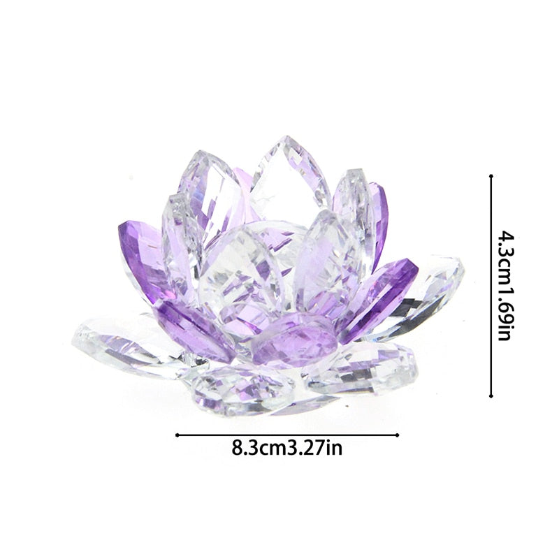 Kristall Lotus Blomma Hantverk Glas Pappersvikt Heminredning Ornament Figurer Hem Bröllop Fest Dekor Gåvor Souvenir