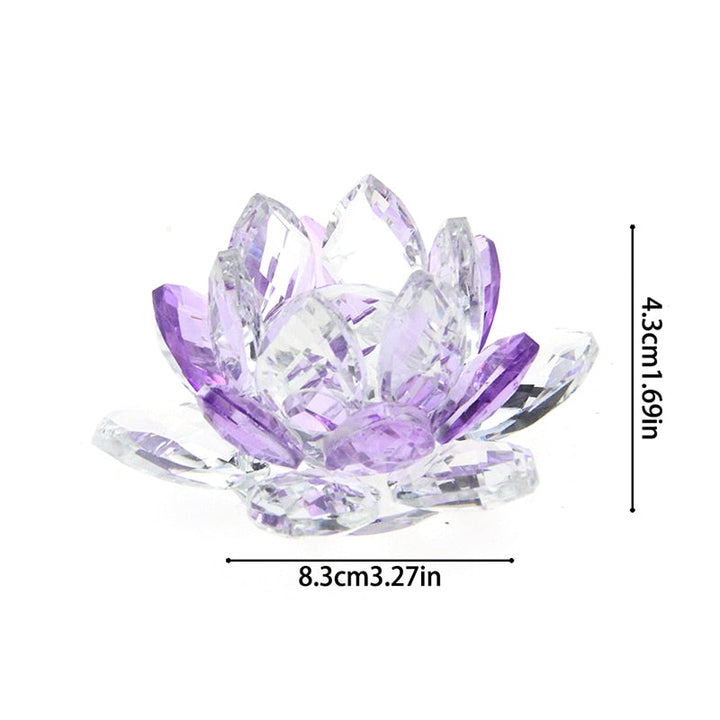 Kristall Lotus Blomma Hantverk Glas Pappersvikt Heminredning Ornament Figurer Hem Bröllop Fest Dekor Gåvor Souvenir