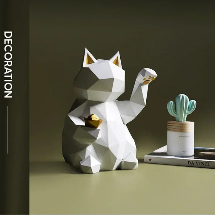 Nordisk Minimalism Geometri Lyckokatt Statyer