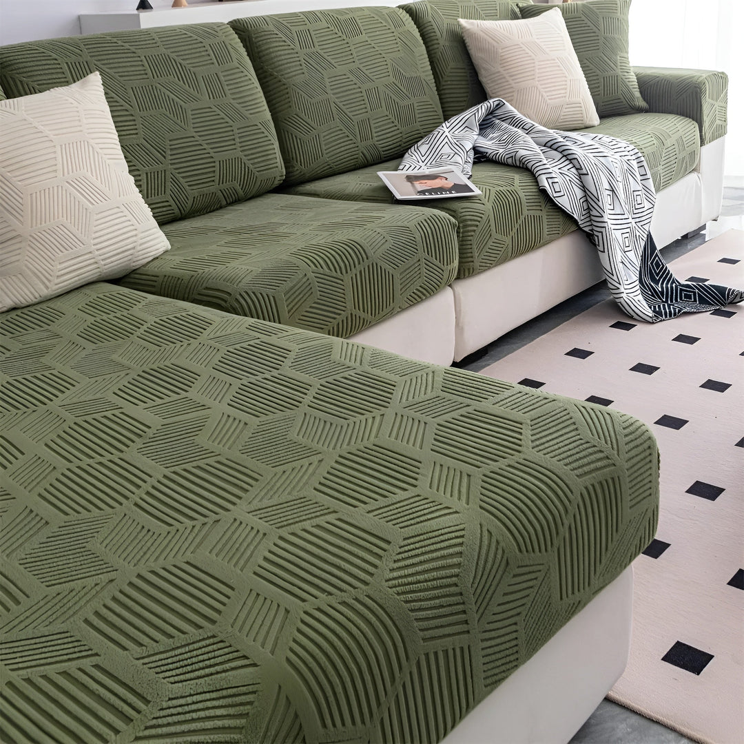 Jacquard Sofföverdrag med Geometrisk Mönster – Mjuk &amp; Husdjursvänlig | Perfekt för Skydd och Mysiga Vardagsrum |