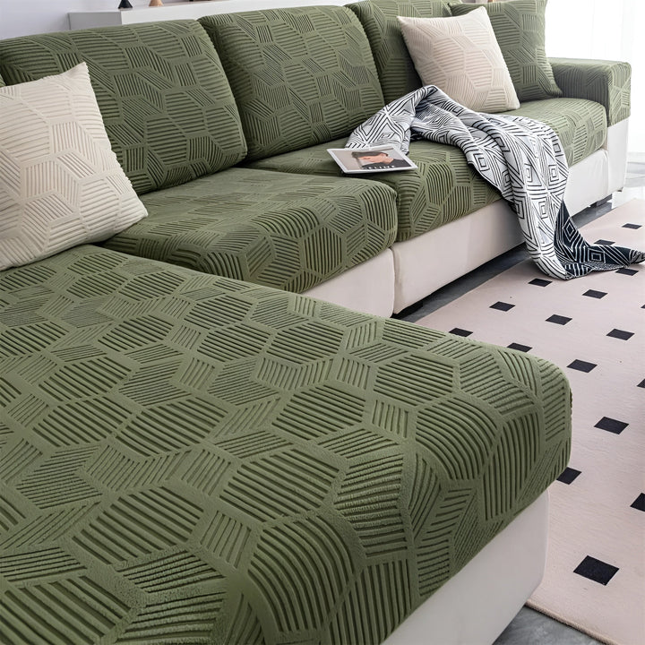 Jacquard Sofföverdrag med Geometrisk Mönster – Mjuk &amp; Husdjursvänlig | Perfekt för Skydd och Mysiga Vardagsrum |