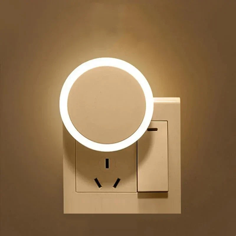 Nuvilux LED-nattlampa med skymningssensor | plugglampa EU/US | 0.3W | För barnrum, hallar, badrum &amp; sovrum