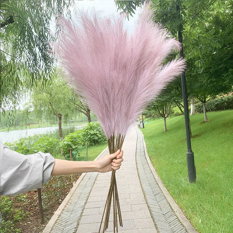 5 stycken 100 cm konstgjord pampasgräs torkad blomsterbukett bröllopsfestdekoration hemrum DIY konstgjorda växter dekorationstillbehör