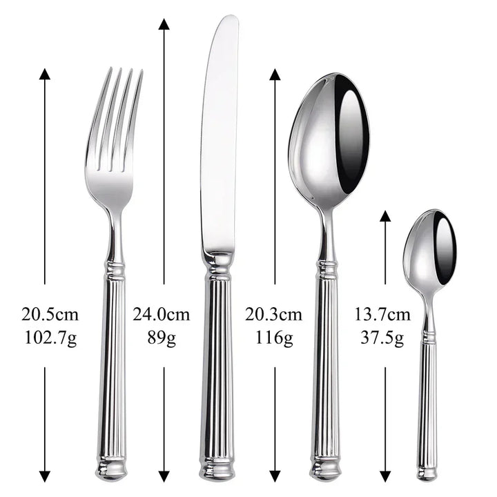 Premium bestickset i rostfritt stål – 304 spegelpolerat silverbestick för vardags- och formell middag