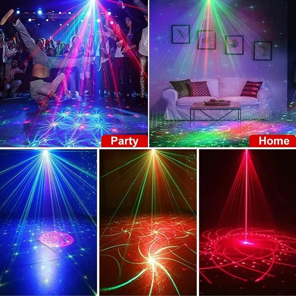 RGB Disco Lampor Scen DJ Fest Laserprojektor - Strobe Klubb Hem Juldekoration Lampa för Feststämning