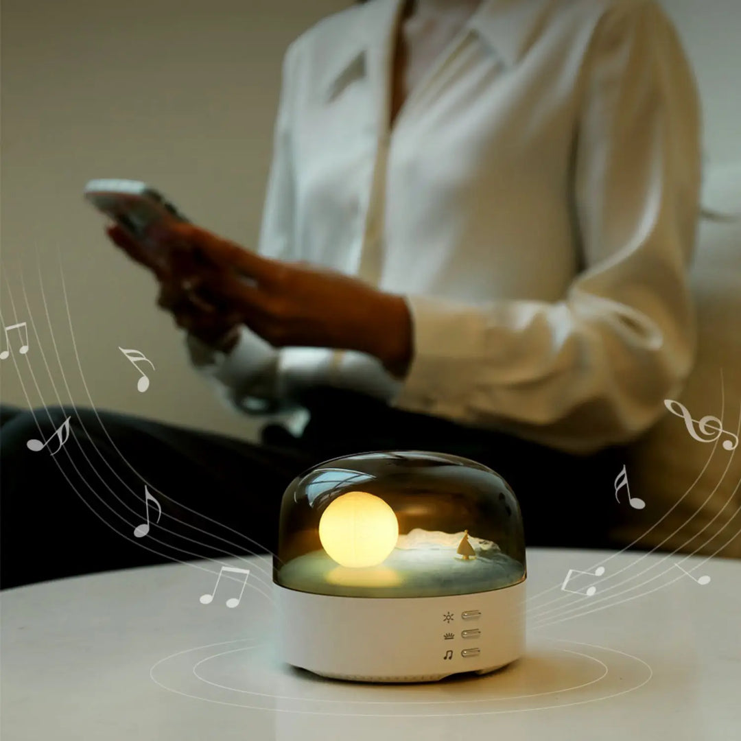 3D Mysterious Moon LED Nattljus Högtalare |