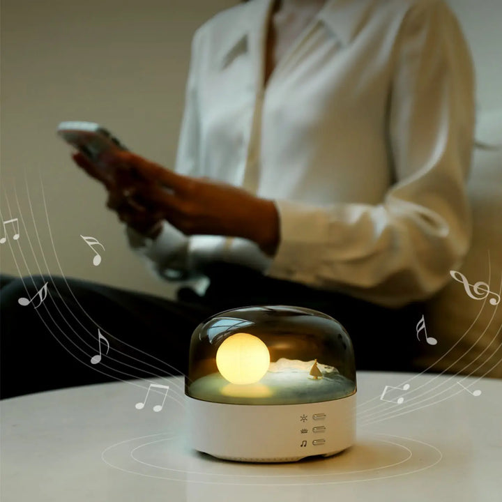 3D Mysterious Moon LED Nattljus Högtalare |