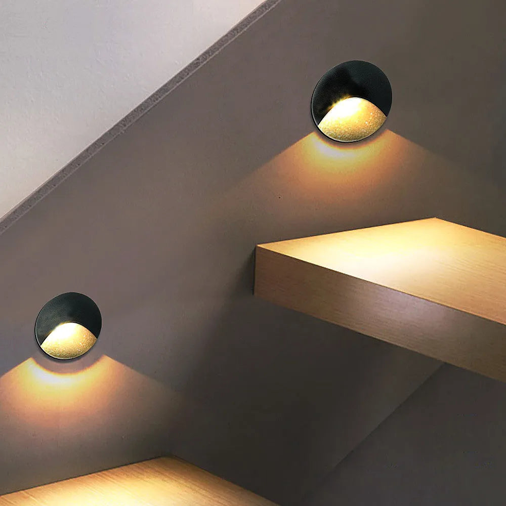 Modern vattentät IP65 LED infälld vägglampa för utomhusbelysning - 3W inbyggd trapp- och balkongportalbelysning