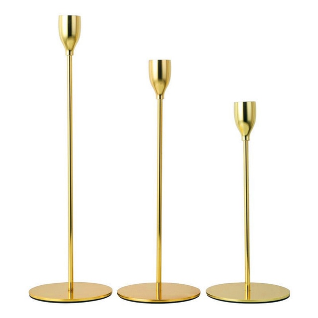 3-delars set metall ljusstake