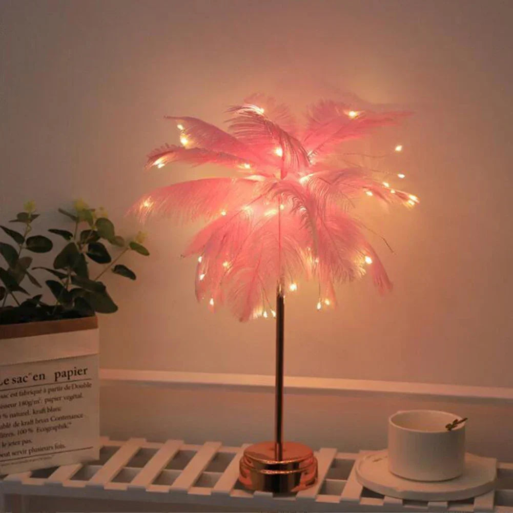 LED Våren Bordslampa Nattljus USB-driven Fjärrkontroll Nattdukslampor
