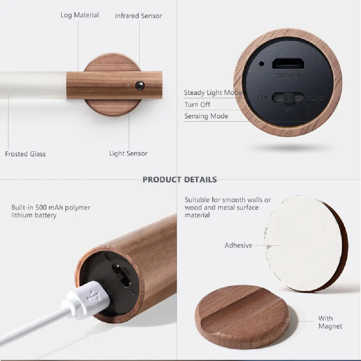 Magnetisk LED Rörelsesensor Nattlampa