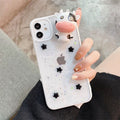 Glödande Ko 3D Transparent iPhone-fodral