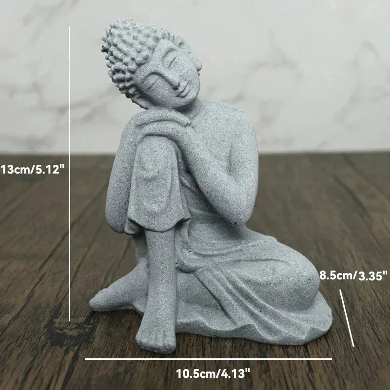Buddha Stenstaty Liten Buddhastaty Tibbetska Buddhism Figurer Zen Trädgårds Ornament Meditation Hem Akvarium Dekoration