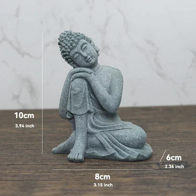 Buddha Stenstaty Liten Buddhastaty Tibbetska Buddhism Figurer Zen Trädgårds Ornament Meditation Hem Akvarium Dekoration