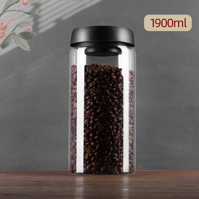 GIANXI Vakuumförseglad Kanna, Kaffe Bönor, Glas, Lufttät Behållare, Mat, Spannmål, Godis, Fräsch Hållande Behållare, Kökstillbehör