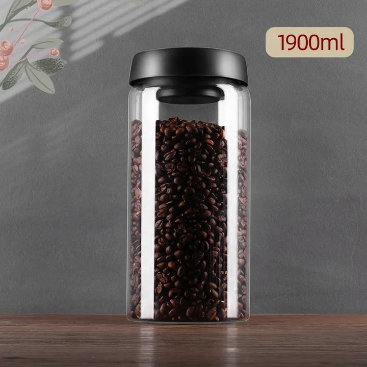 GIANXI Vakuumförseglad Kanna, Kaffe Bönor, Glas, Lufttät Behållare, Mat, Spannmål, Godis, Fräsch Hållande Behållare, Kökstillbehör