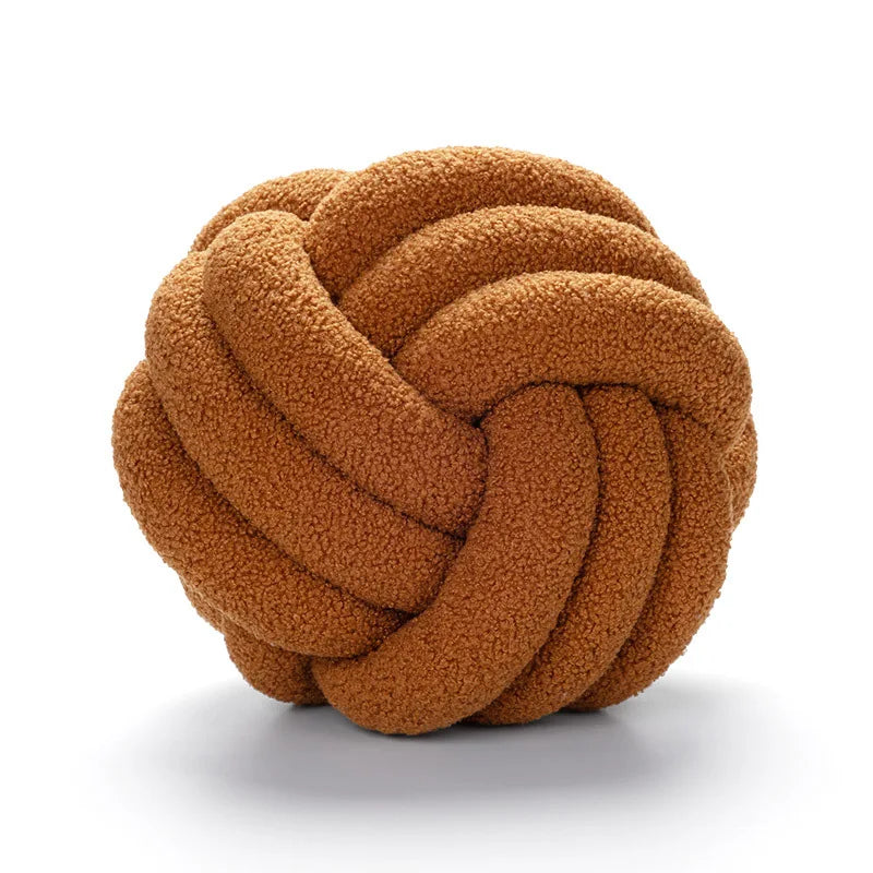 Kasta Kudde - Mysig - Handknuten Boll - Fårskinn