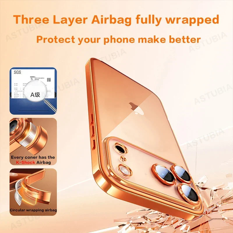 Stötsäker Lyxpläterad iPhone Fodral