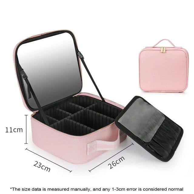 LED Spegel Resa Makeup Organiser Väska