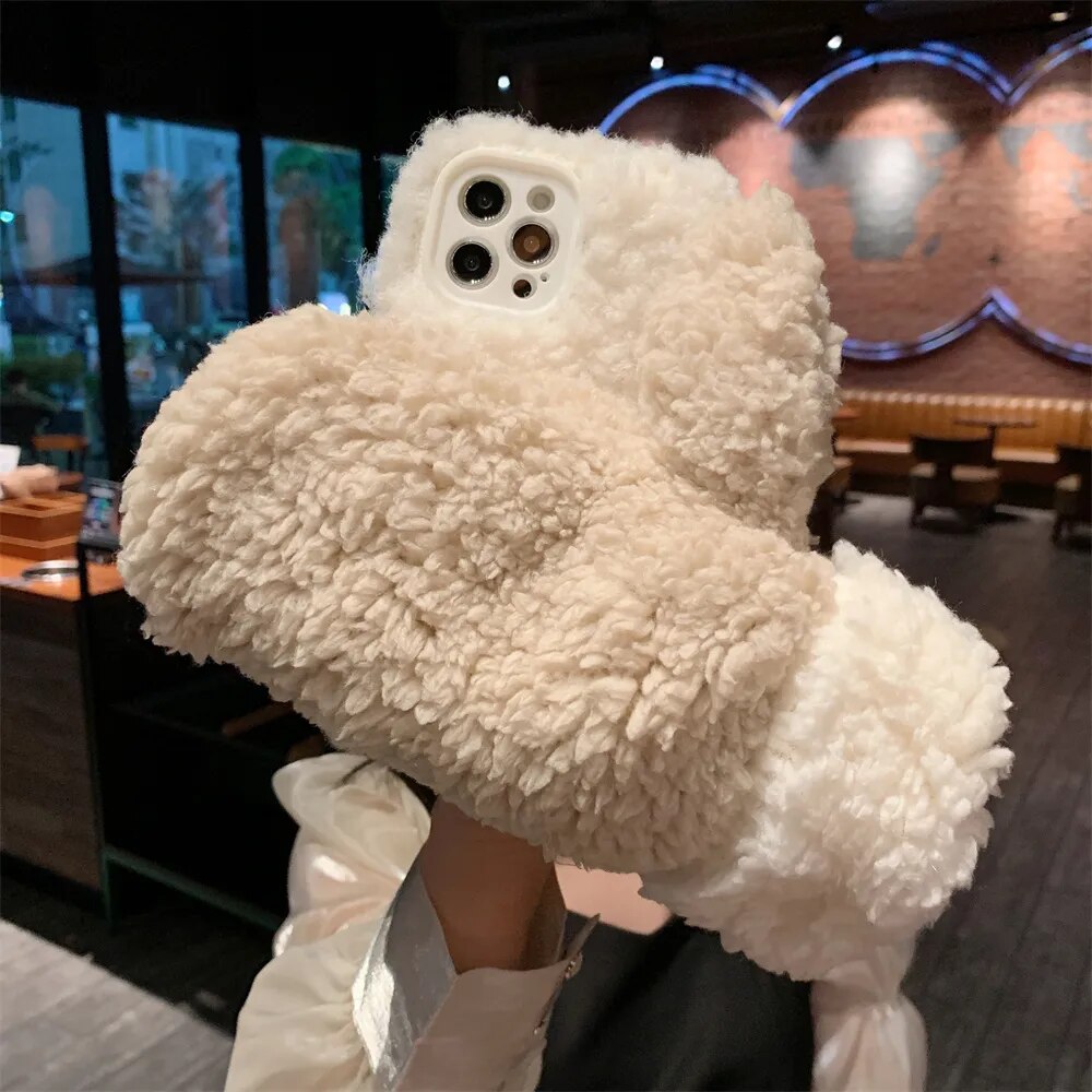 Fluffig Fäll iPhone-fodral Handske