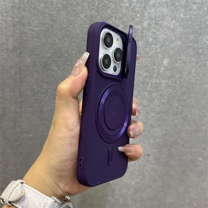 Magnetisk Mjuk Handleds Stativ Linsskydd iPhone Fodral