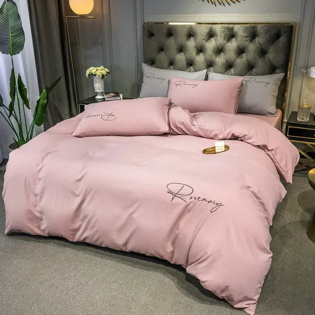 EmbroiLux Sängkläder - Elegant lyxigt täcköverdrag med broderidesign