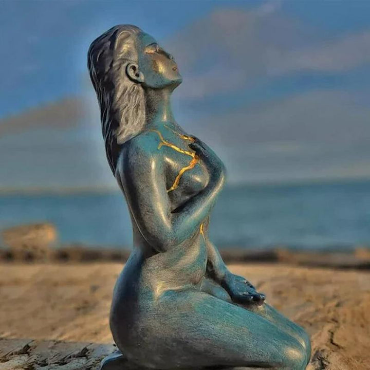 Helande Gudinna Skulptur: Resin abstrakt