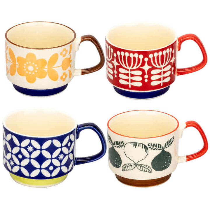 Utmärkta Retro Kaffemuggar i Keramik – tillgängliga i 8 olika mönster