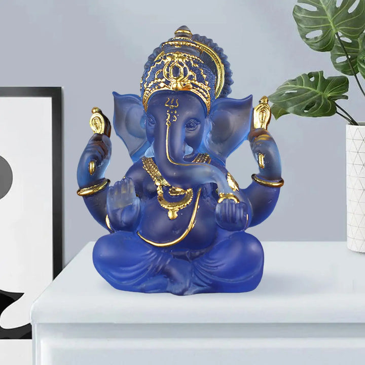 Sällsynta färgade semi-transparenta Ganesh-statyer för lycka i ditt hem