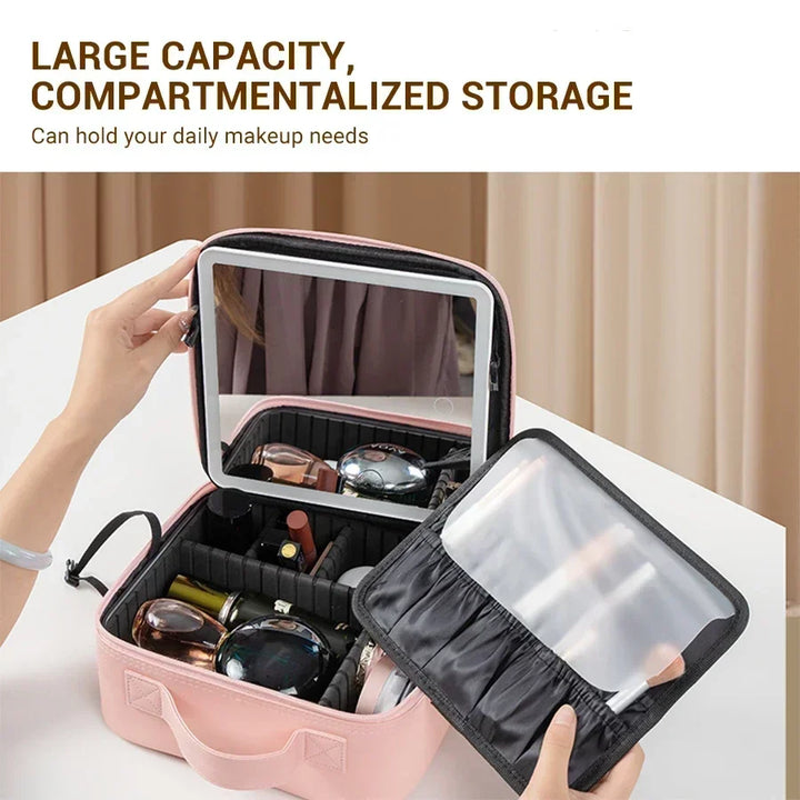 LED Spegel Resa Makeup Organiser Väska