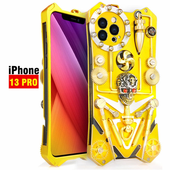 Mechanic Skull Cyberpunk Stil iPhone Fodral