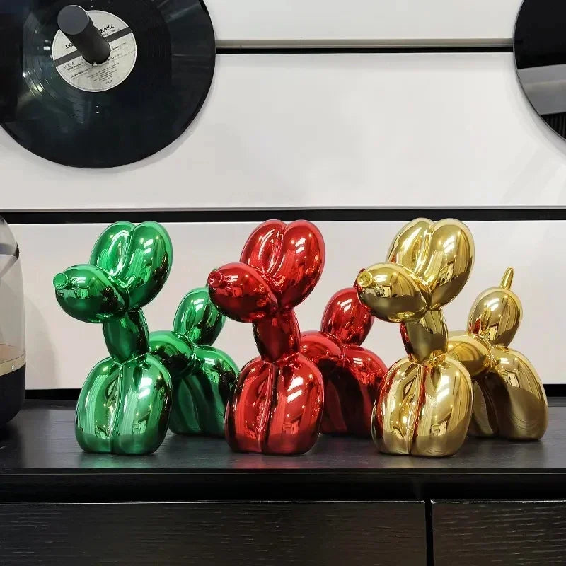 Nordisk Ballonghund Skulptur Resin Djur Ornament Konst Skulpturer och Figurer Hantverk Heminredning Rum Skrivbordsaccessoarer