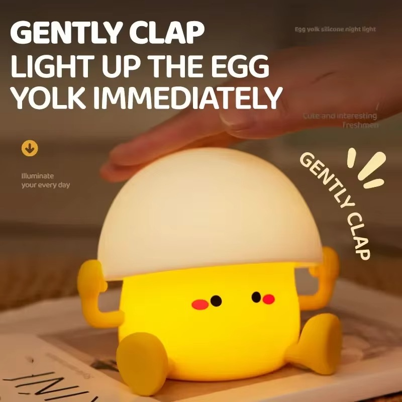 Charmig Svamp &amp; Äggula LED Nattlampa