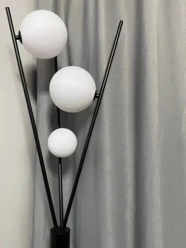 LunaGlow 3D Månlampa golvlampa med modern design och stativ LED!