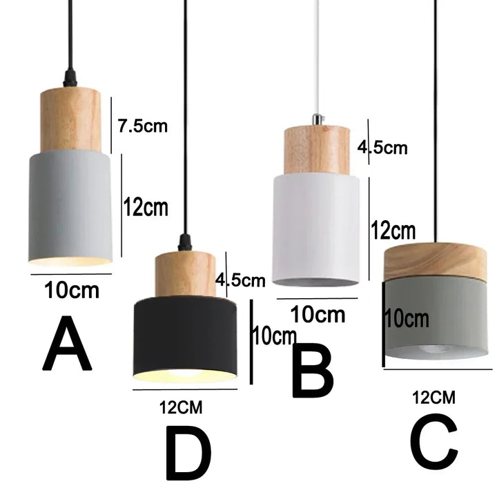 Nordiska LED-hänglampor i metall och trä - Moderna hängande lampor för matsal och kök