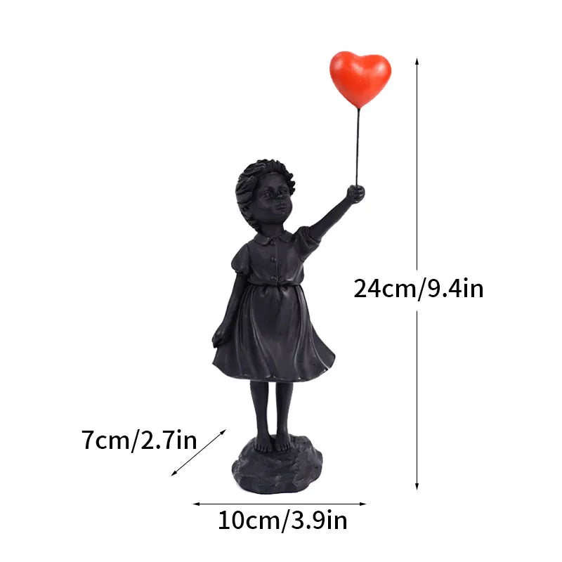 Dropshipping Banksy Skulptur Samling Blomsterkastare Staty Popkonst Modern Ballongflicka Figur Kontor Hem Dekoration