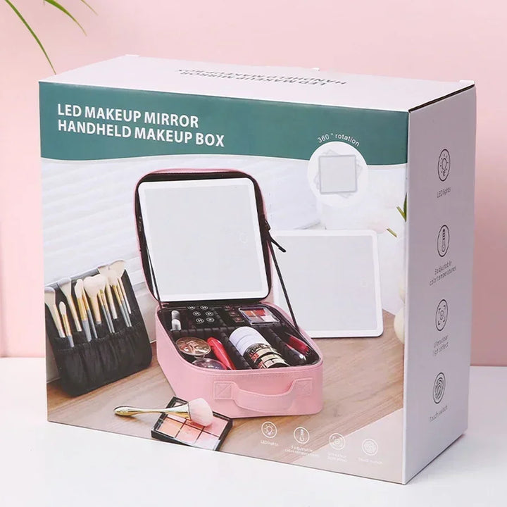 LED Spegel Resa Makeup Organiser Väska