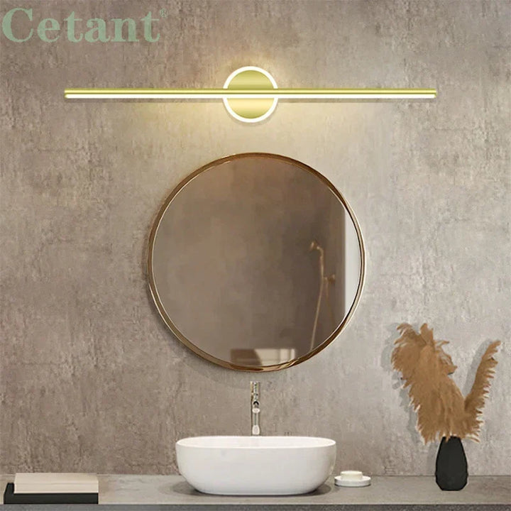 LED Vägglampa LineaLux | Svart &amp; Guld | 40/60/80 cm | Varm, Kall &amp; Tre-färgs Ljus | Modern Spegel &amp; Väggbelysning