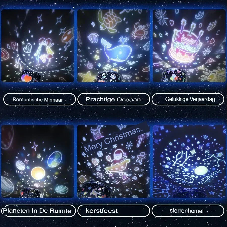 StarryDream - Stjärnhimmel Projektorlampa för Barn - Magisk Nattlampa