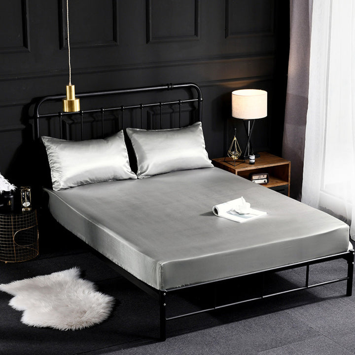 Silkesatin Elastisk Fodrad Lakan med GRATIS* Silkesatin Örngott