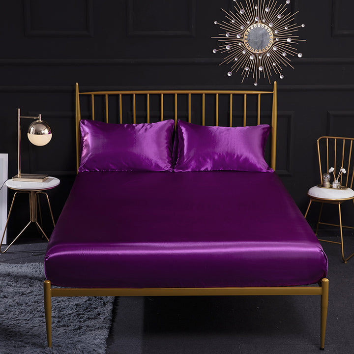 Silkesatin Elastisk Fodrad Lakan med GRATIS* Silkesatin Örngott