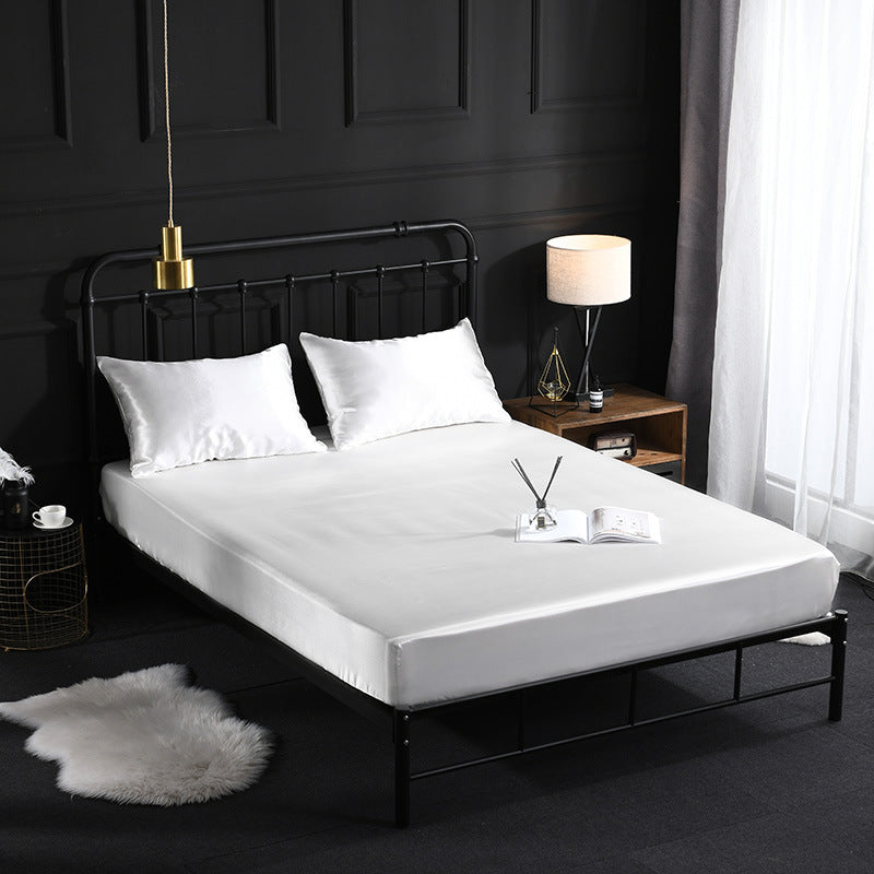Silkesatin Elastisk Fodrad Lakan med GRATIS* Silkesatin Örngott
