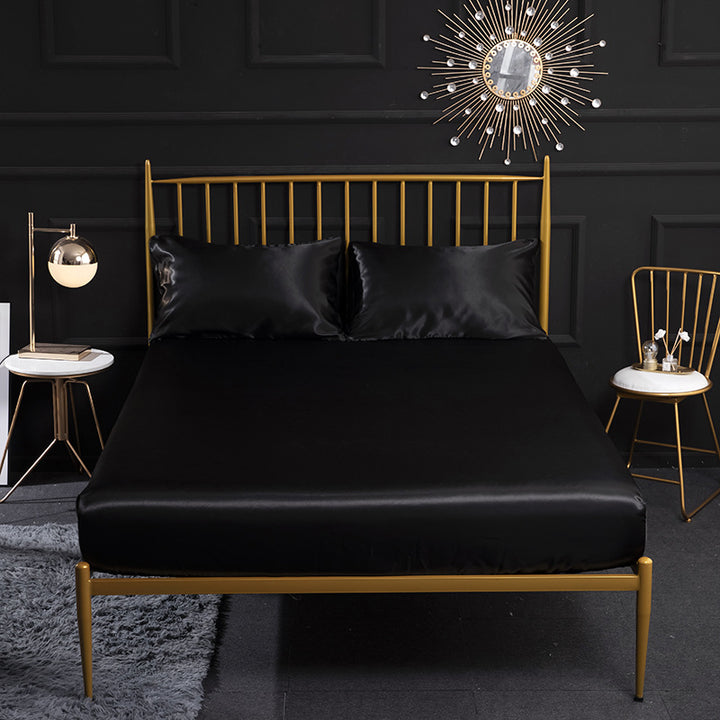 Silkesatin Elastisk Fodrad Lakan med GRATIS* Silkesatin Örngott