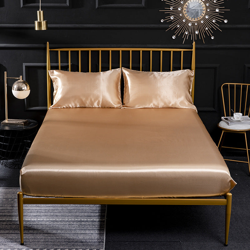 Silkesatin Elastisk Fodrad Lakan med GRATIS* Silkesatin Örngott
