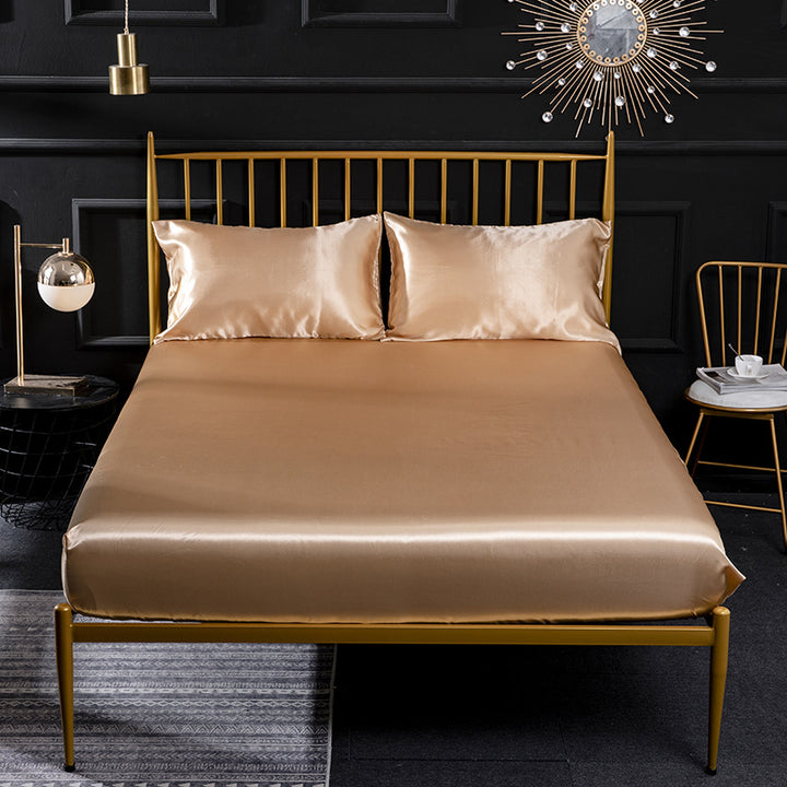 Silkesatin Elastisk Fodrad Lakan med GRATIS* Silkesatin Örngott
