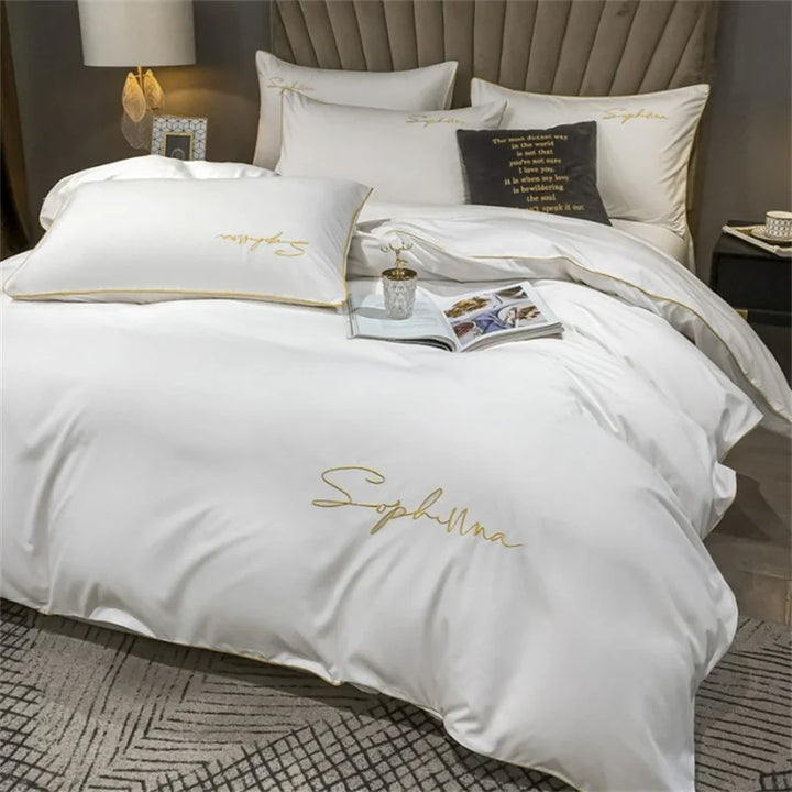 EmbroiLux Sängkläder - Elegant lyxigt täcköverdrag med broderidesign